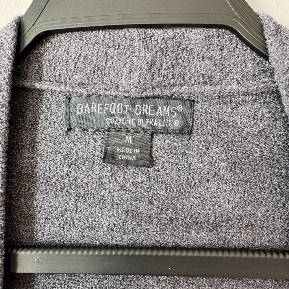 Barefoot Dreams Medium Slate Blue CozyChic Ultra Lite Cap Sleeve Cardigan 497 - Picture 5 of 6